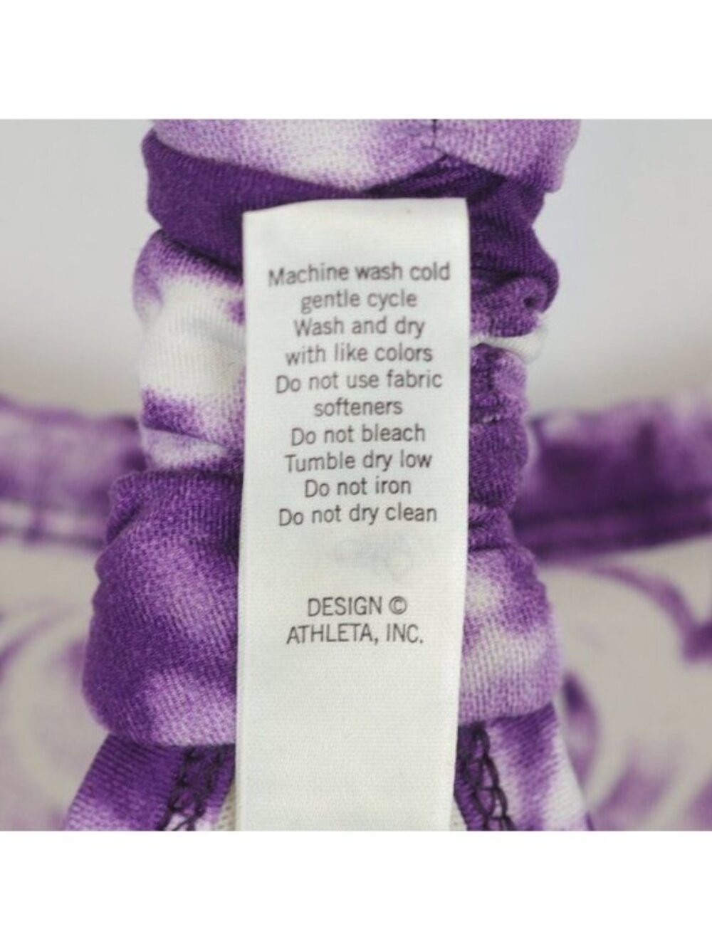 Athleta Women's Small Purple & White Tie Dye Racerback Athletic Support Tank Top - Picture 9 of 9